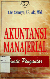 Image of AKUNTANSI MANAJERIAL: Suatu Pengantar