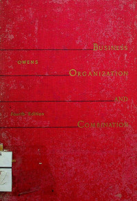 Image of BUSINESS ORGANIZATION AND COMBINATION, Fourth Edition