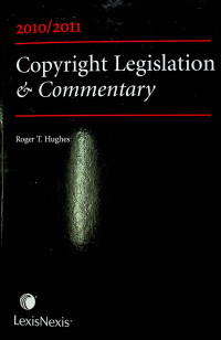 Image of Copyright Legislation & Commentary, 2010/2011