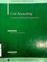 Image of COST ACCOUNTING; Concepts and Managerial Applications