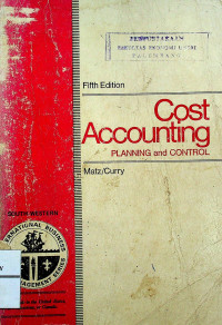 Image of Cost Accounting: PLANNING and CONTROL, Fifth Edition