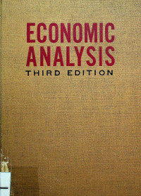 Image of ECONOMIC ANALYSIS THIRD EDITION