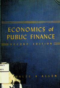 Image of ECONOMIC of PUBLIC FINANCE, SECOND EDITION