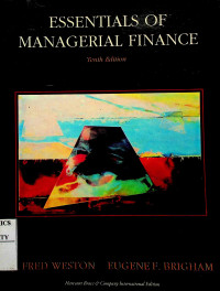 Image of ESSENTIAL OF MANAGERIAL FINANCE, Tenth Edition