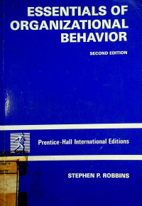 Image of ESSENTIALS OF ORGANIZATIONAL BEHAVIOR, SECOND EDITION