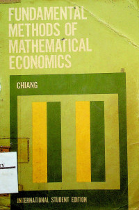 Image of FUNDAMENTAL METHODS OF MATHEMATICAL ECONOMICS