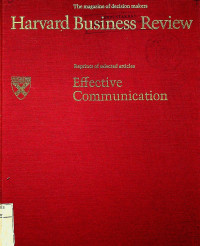 Image of Harvard Business Riview : Effective Communication