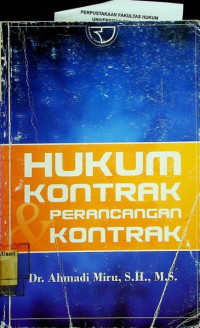 Image of HUKUM KONTRAK PERANCANGAN KONTRAK