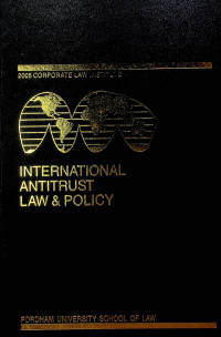 Image of INTERNATIONAL ANTITRUST LAW & POLICY