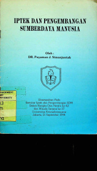 Image of IPTEK DAN PENGEMBANGAN SUMBERDAYA MANUSIA