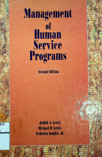 Image of Management of Human Service Programs