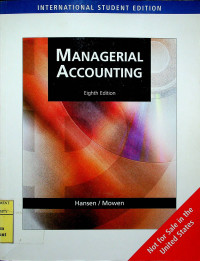 Image of MANAGERIAL ACCOUNTING, Eighth Edition