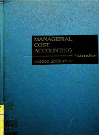Image of MANAGERIAL COST ACCOUNTING, Fourth Edition