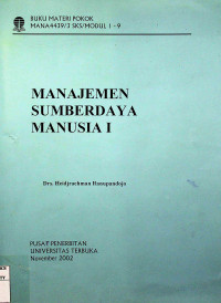Image of MANAJEMEN SUMBERDAYA MANUSIA I
