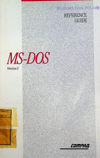 Image of MS-DOS Version 5 REFERENCE GUIDE