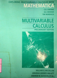 Image of MULTIVARIABLE CALCULUS, PRELIMINARY EDITION