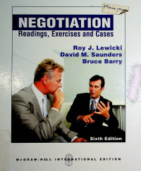 Image of NEGOTIATION : Reading, Exercises and Cases