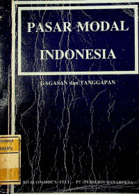 Image of PASAR MODAL INDONESIA , GAGASAN dan TANGGAPAN