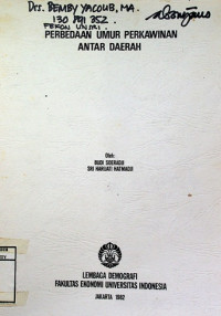 Image of PERBEDAAN UMUR PERKAWINAN ANTAR DAERAH