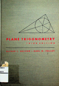 Image of PLANE TRIGONOMETRY, THIRD EDITION