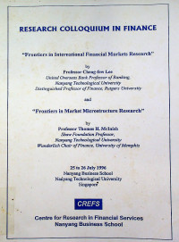 Image of RESEARCH COLLOQUIUM IN FINANCE