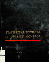 Image of STATISTICAL METHOD in QUALITY CONTROL