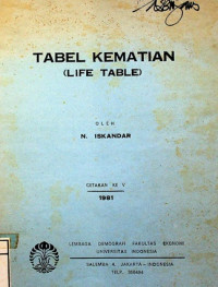 Image of TABEL KEMATIAN (LIFE TABLE), CETAKAN KE V