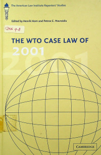 Image of THE WTO CASE LAW OF 2001