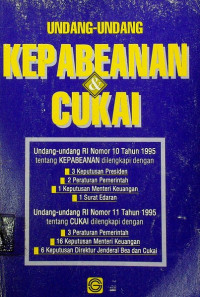 Image of UNDANG-UNDANG KEPABEANAN & CUKAI