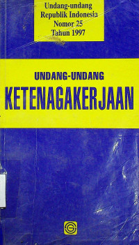 Image of UNDANG-UNDANG KETENAGAKERJAAN