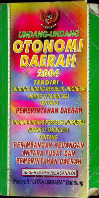 Image of UNDANG-UNDANG OTONOMI DAERAH 2004
